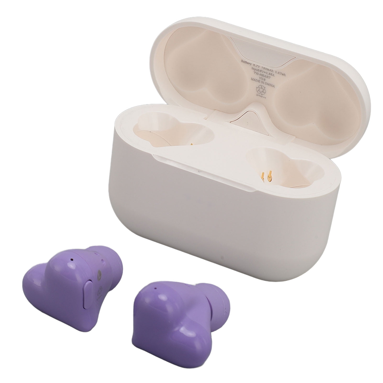 Heart Shaped Wirelessly Earbuds, In Ear HiFi Stereo Sound Bluetooths 5.3 Earphones with Charging Case, Waterproof Stylish Earbud Headphones for Sports