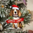 thumbnail image 2 of dajkiuy Christmas Dog Pendants Non-3D Acrylic Cute Dog with Hats Christmas Tree Decoration Car Interior Hanging Ornament Crafts Dog Lover Gift, 2 of 3