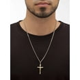 thumbnail image 4 of PalmBeach Jewelry Two-Tone INRI Crucifix Pendant Necklace in 14k Gold-plated Sterling Silver with Stainless Steel Chain, 4 of 5