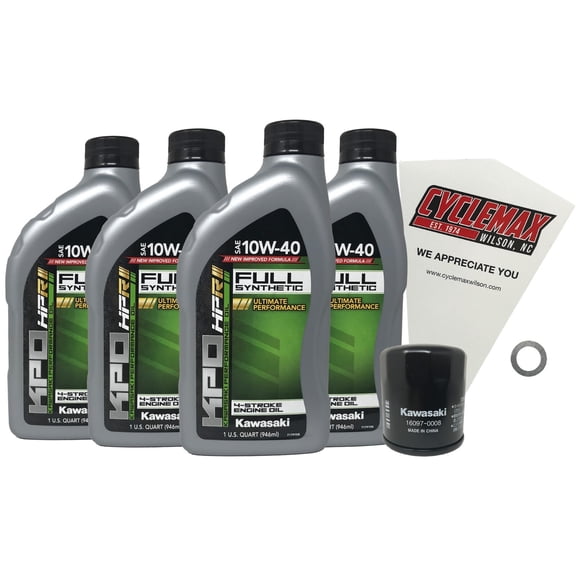 Cyclemax Genuine OEM Kawasaki 2011-2023 W800 Full Synthetic Oil Change Kit