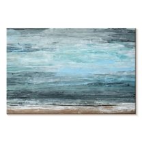 Elephant Stock Beach Crest Wall Art - Horizontal Canvas Wall Art - Living Room Wall Decor - Abstract Canvas - Blue And Beige Decor By Norman Wyatt Jr. - 36" x 24"
