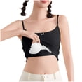 thumbnail image 4 of Tnhcen Women's Summer Cotton Camisole Built-in Bra Sleepwear Lace Trim Sleeveless Backless Top Comfortable Nightwear S-XL Multiple Colors Available Black, 4 of 7