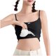 thumbnail image 4 of Pijama de manga corta para mujer, de verano, color liso, con tirantes y acolchado en el pecho, ropa interior sin mangas y pijama. Blusa de poliéster para mujer., 4 of 7