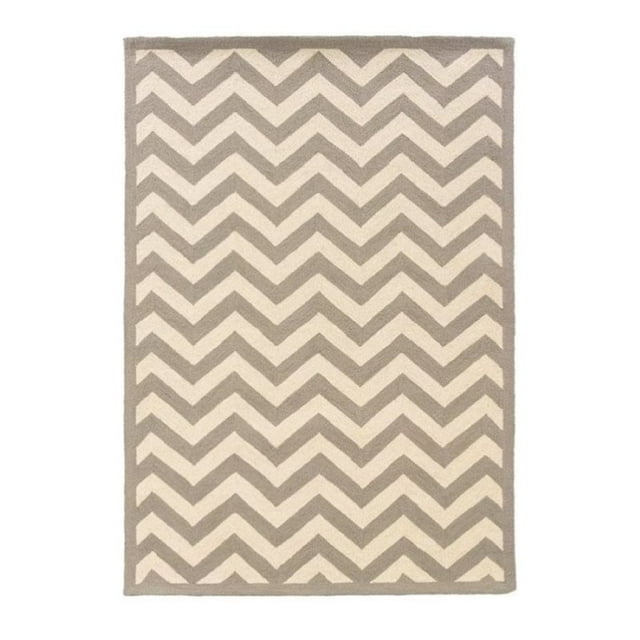 Hawthorne Collection 1'10" x 2'10" Hand Hooked Chevron Wool Rug