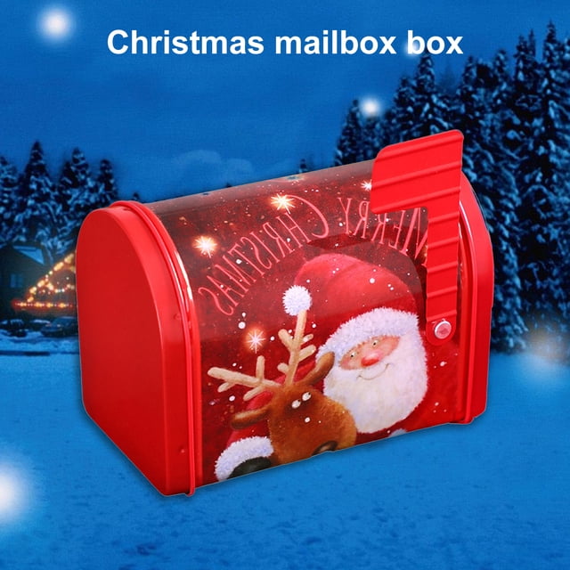 Lubelski Candy Box Creative Moisture-proof Brilliant Color Christmas Santa Mailbox Cookie Container for Party