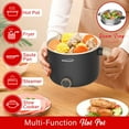 thumbnail image 3 of Brentwood 1.6-Qt. Multifunction Electric Ceramic Non-Stick Hot Pot Cooker with Stainless Steel Food Steamer (Black), HPS-3172BK, 3 of 8