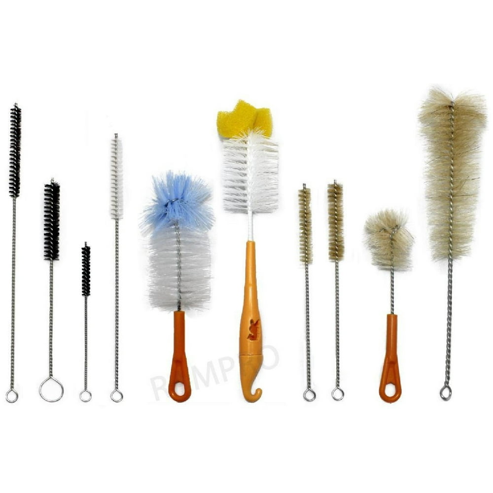 RAMPRO 10Pc Cleaning Brush Set Ultimate Kit, Baby Bottle & Tube Brushes. All Shapes & Sizes