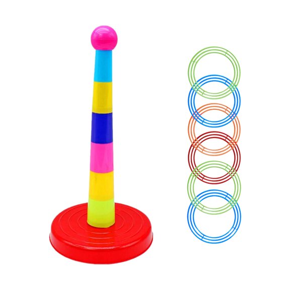 Juego de lanzamiento de aros para niños, coordinación mano-ojo, suministros para fiestas, lazo de lanzamiento colorido 18 círculos
