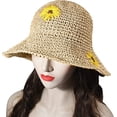 thumbnail image 2 of Sombrero de ala ancha para mujer, sombrero de paja plegable para verano, sombrero de cubo para playa, 2 of 5