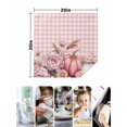 thumbnail image 4 of Pink Pumpkin Fall Cloth Napkins Set of 6 Reusable Dinner Napkins, Plaid Thanksgiving Botanical Floral Checkered Cocktail Napkin Washable Table Napkins for Wedding/Holiday Party/Baby Shower 20"x20", 4 of 7