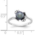 thumbnail image 5 of 14K White Gold 6mm Black Fw Cultured Pearl Aa Diamond Ring (Size 6) Made In United States y2015bp/aa, 5 of 5