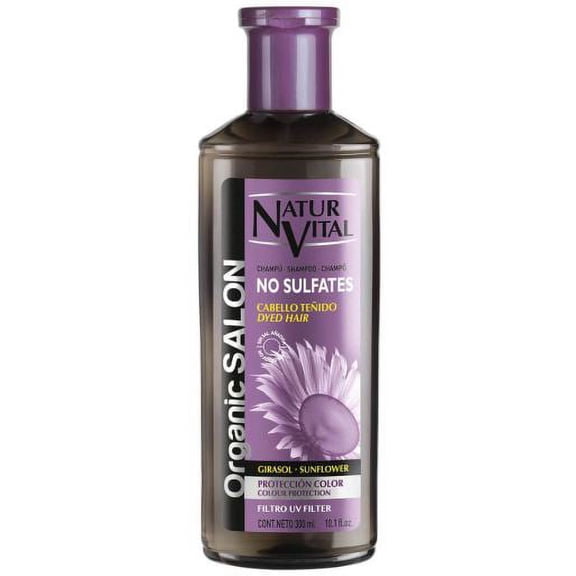 Natur Vital Sunflower Organic Salon Shampoo for Dyed Hair, Damaged Hair , Color Protection, Hydrating- 300ml/10.1 fl.oz