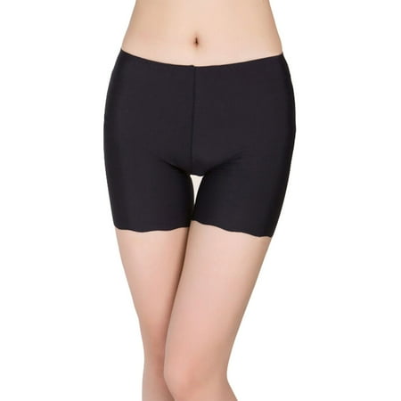 Women Short Leggings Breathable Booty Underwear Shorts Boyshort Panty Under Skirt Shorts for DressBlack)
