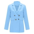 thumbnail image 4 of ITSAME Womens Plus Size Blazer, Solid Color Long Sleeve Double Breasted Lapel Fitted Slim Suit Jacket Blue 3XL, 4 of 6
