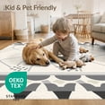 thumbnail image 4 of ODIKA 5'x7' Gray Cream Lattice Geometric Washable Area Rug Contemporary Interlocking Diamond Trellis Bohemian for Small Living Room, Bedroom, Easy Care, Non-Shedding, Pet Friendly, 4 of 7