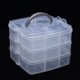 thumbnail image 1 of (1 uds) caja de almacenamiento de joyería de tres capas caja de herramientas de plástico transparente desmontable compartimento de juguete caja de banda de goma de almacenamiento, 1 of 6