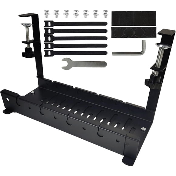 Under Desk Cable Management | Heavy Duty No Drill Universal Expandable Organization,Computer Cord Organizer - for Home Office Computer TV Station Charging