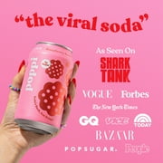 poppi Raspberry Rose Prebiotic Soda, 12 fl oz, 4 Pack Cans