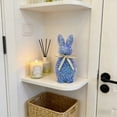 thumbnail image 6 of chaungfeng Easter Bunny Decorations, Glitter Flocked Bunny Figurine Easter Flocking Rabbit Tabletop Ornament for Farmhouse Home Decor, 6 of 6