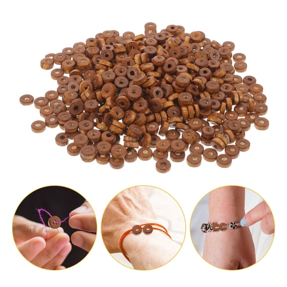 KAKOWELY 1000Pcs Tiny Beads For Jewelry Making Diy Activities Coffee Wood