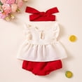 thumbnail image 5 of TOWED22 Baby Infant Girl 2 Piece Lovely Outfits Sleeveless Tops and Shorts Cute Sets Summer Tank Shirts Clothing Toddler Casual Elastic Waist Clothes(Red,12-18 M), 5 of 5