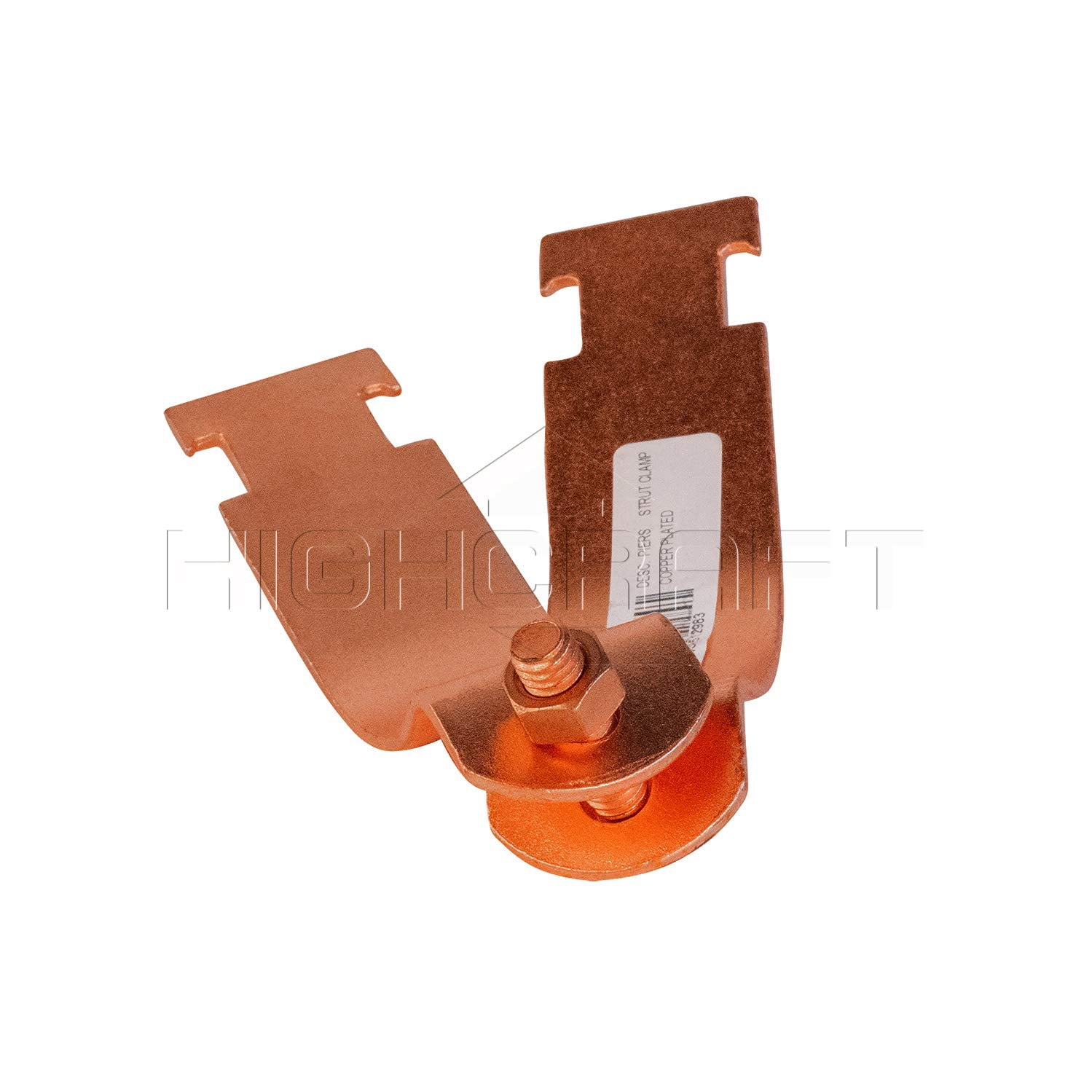 Highcraft 2-1/2 in. Copper Epoxy Coated Steel Strut Clamp (5-Pack)