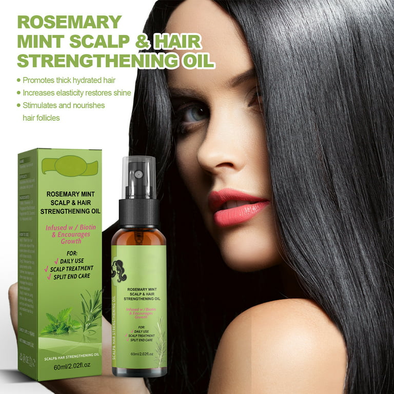 Rosemary Oil for Hair Growth Organic (2.02 Oz), Rosemary Mint Scalp & Hair  Strengthening Oil with Biotin & Essential Oils,for Improves Blood