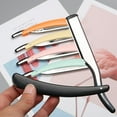 thumbnail image 5 of Stainless Steel Straight Edge Haircut Razor Folding Straight Razor Single Edge Replaceable Blade Fits All Double Edge Razor Blades, 5 of 5