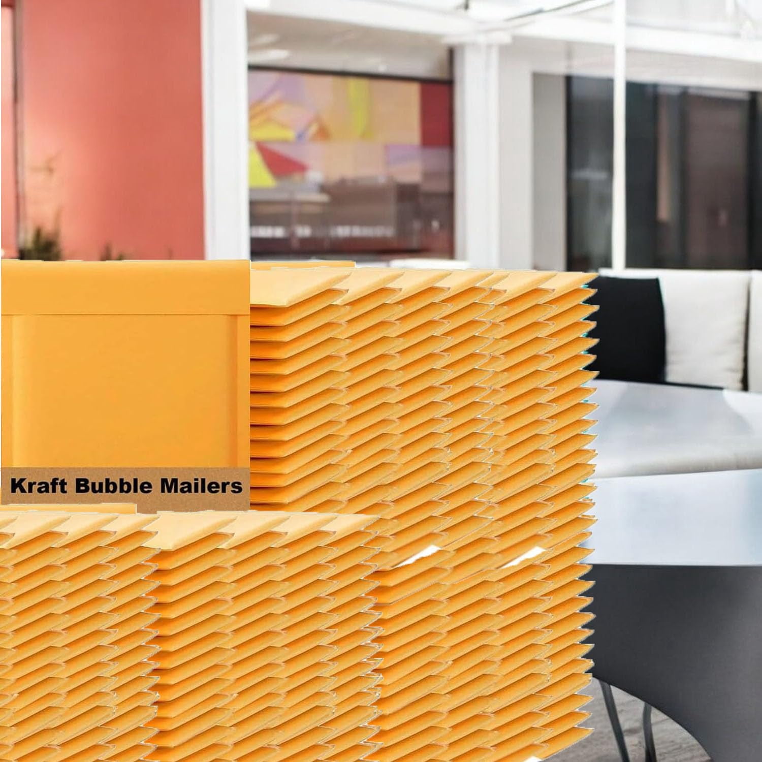 200-Pack 8.5x12 Inch Padded Mailers, Kraft Bubble Envelopes with Peel-and-Seal Closure for Documents Clothing, Yellow