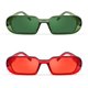 thumbnail image 2 of Paquete de 2 gafas de sol rectangulares retro de los años 90, gafas cuadradas pequeñas y gruesas B7039-F2, 2 of 4