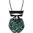 thumbnail image 4 of Women Criss Cross High Waisted String Floral Printed Bikini Set 2 Piece Bathing Suits Swimsuits, 4 of 9
