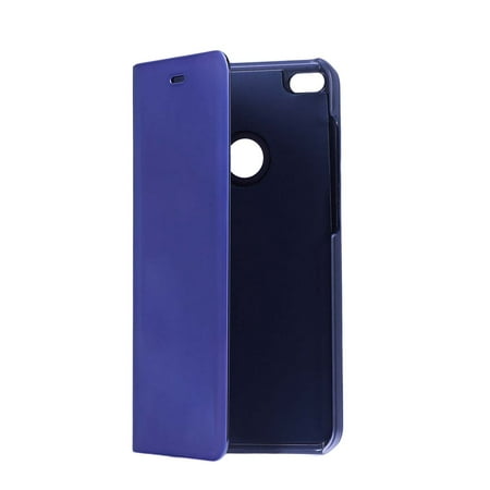 Samrtphone Protective Case Clear View Standing Cover Case Mirror Surface Cover with Kickstand for HUAWEI P8 Lite (Purple)