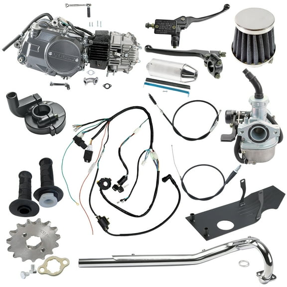 Lifan 125cc Engine Motor Full Kit Manaul Clutch W/Wiring harness Exhaust Pipe for Dirt Pit Bike Mini Trail CT70 CT90 CT110 Z50 ATC70 Z50R CRF70 CRF50 SSR Taotao Monkey CRF110