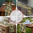 thumbnail image 5 of Burlap Table Runner 60 Inches Long, Abstract Green Gold Ginkgo Leaf Non-Slip Kitchen Table Runners for Dining Room Everyday Use Party Table Decorations Rustic Autumn Fall Leaves, 5 of 9