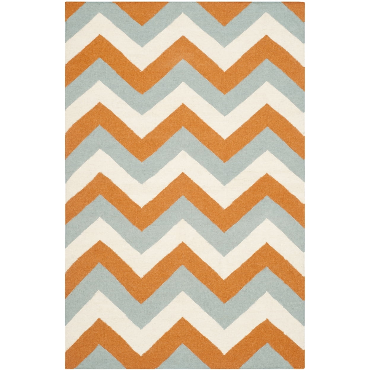 SAFAVIEH Dhurries Wenona Geometric Area Rug, Terracotta/Blue, 5' x 8'