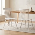 thumbnail image 3 of Dayalane Farmhouse Windsor Dining Chairs Set of 2, Solid Wood Spindle Back Dining Side Chairs, Mid-Century French Country Oak Kitchen Chairs for Dining Room Living Room Kitchen Restaurant, White, 3 of 19