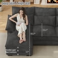 thumbnail image 3 of Wiilayok 110" U Shaped Cloud Couch Modular Sectional Couches for Living Room Fluffy Chenille Deep 4 Seat Sofa Set with Double Chaise & Memory Foam, Dark Gray, 3 of 9