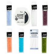 CousinDIY 6/0 Multi-Color Frosted E-Bead Bundle with Stretch Cord and Needles