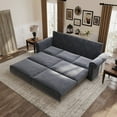 thumbnail image 2 of Chesterfield Sofa,93.7" King Pull Out Sofa Bed, 3-in-1 Velvet Convertible Sleeper Sofa with Nailhead Trim & Rolled Arm,Multi-Functional Sofa Bed,Grey, 2 of 14