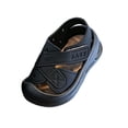 thumbnail image 4 of (0-4.5Years) Boys Girls Closed Toe Sandals Soft Sole Anti-Collision Summer Non-Slip Beach First Walker Shoes for Toddler Kids Black 7 Toddler(24), 4 of 8
