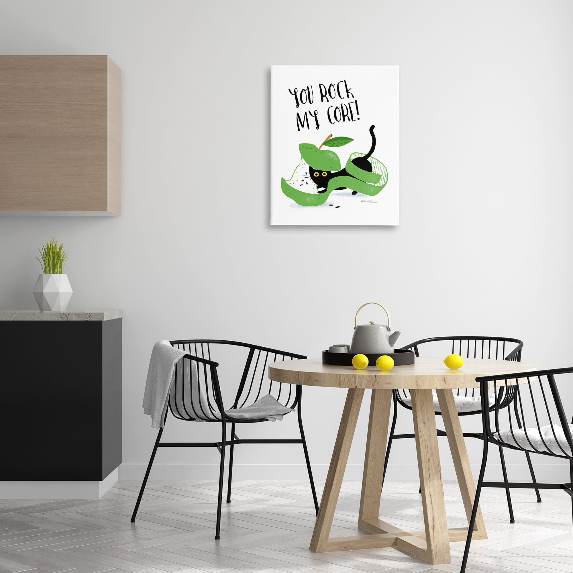 Stupell Industries Rock My Core Cat Animals Painting Wrapped Canvas Art Print Wall Art, 24 x 30