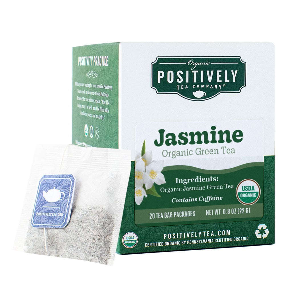 Positively Tea's Organic Jasmine Tea, Green Tea Bags, 120 CT Tea Bags 6 Boxes