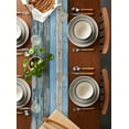 thumbnail image 2 of Vintage Blue Brown Grey Table Runner 70 Inches, Retro Farmhouse Wooden Country Bed Runner Dresser Scarves Tabletop for Indoor Outdoor Parties/Ceremony/Banquet, 13" x 70", 2 of 8
