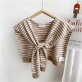thumbnail image 4 of Scarf Shawl Wraps For Women Lightweight Striped Shoulder Wrap Crochet Shrug Scarf Solid Knitted Shawls And Wrap, 4 of 4