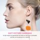 thumbnail image 2 of 1 par de pendientes de calabaza de bate de halloween aretes de arcilla de arcilla colgantes joyas, 2 of 5