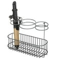 thumbnail image 6 of mDesign Steel Bathroom Wall Mounted Hair Tool Storage Organizer Accessory Basket Tray, Hang Holder for Hair Dryer, Straightener, Curling Iron, Styling Products, Graphite Gray, 6 of 7