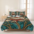 thumbnail image 3 of Twin XL Quilt Set 68''x98'', William Morris Plant Floral Lightweight Bedspread Coverlet Set with 2 Pillow Shams, Retro Lotus Flower Leaves Breathable All Season Quilt Bedding for Dorm/Guest Room, 3 of 9