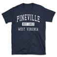 thumbnail image 1 of Pineville West Virginia Classic Established Men's Cotton T-Shirt, 1 of 1