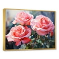 thumbnail image 2 of Designart "Dreamy Pink Rose Minimalism I" Roses Floater Framed Wall Decor, 2 of 5