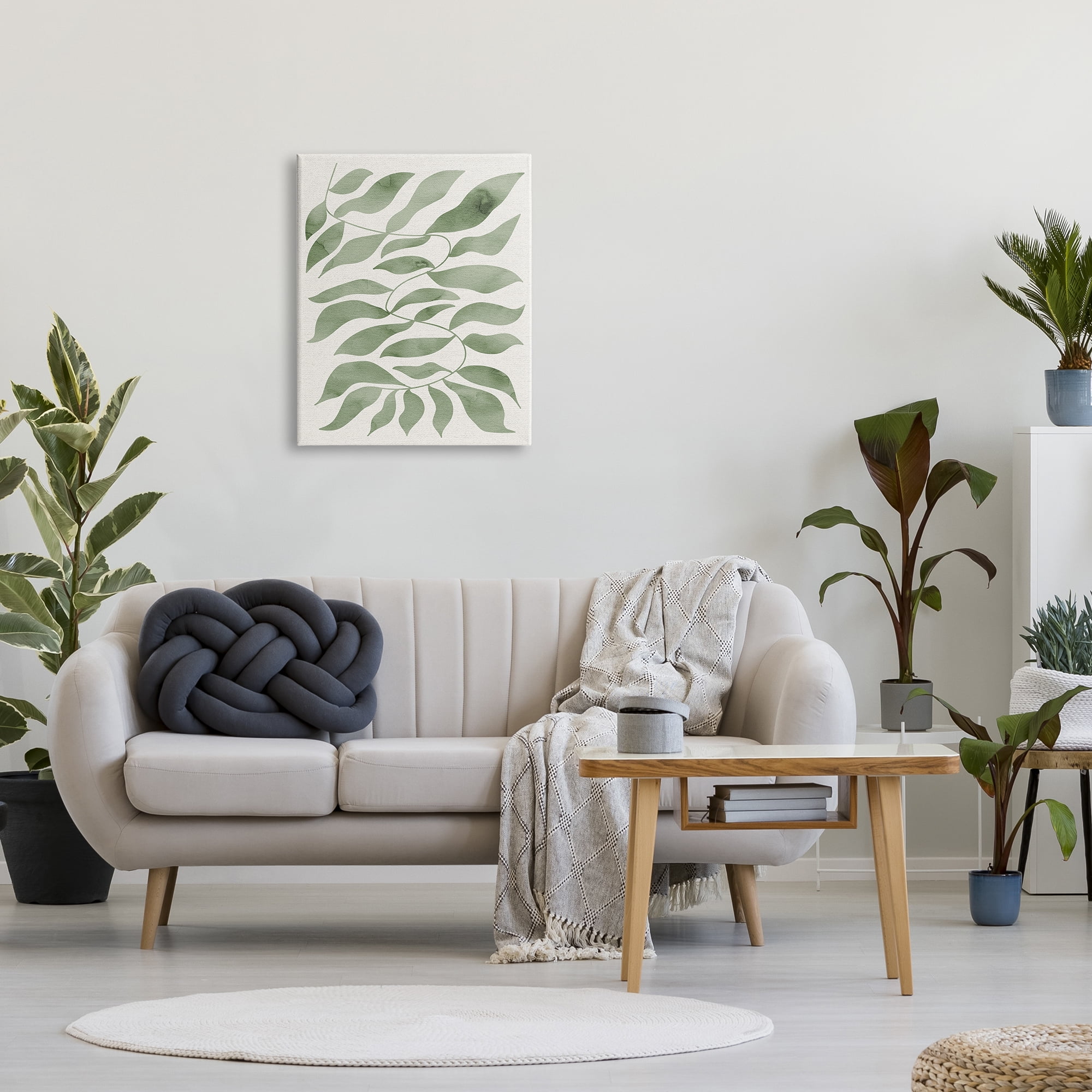 Stupell Industries Boho Plant Leaf Sprig Botanical & Floral Painting Gallery Wrapped Canvas Print Wall Art, 24 x 30